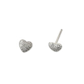 Tiny Puffy Heart Sparkle Studs